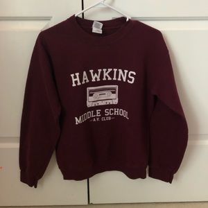 Burgundy Stranger Things Crewneck!!